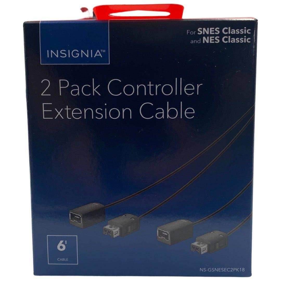 Insignia™ - 6 Extension Cable for Nintendo NES and SNES Controllers (2-pack) - Black - 