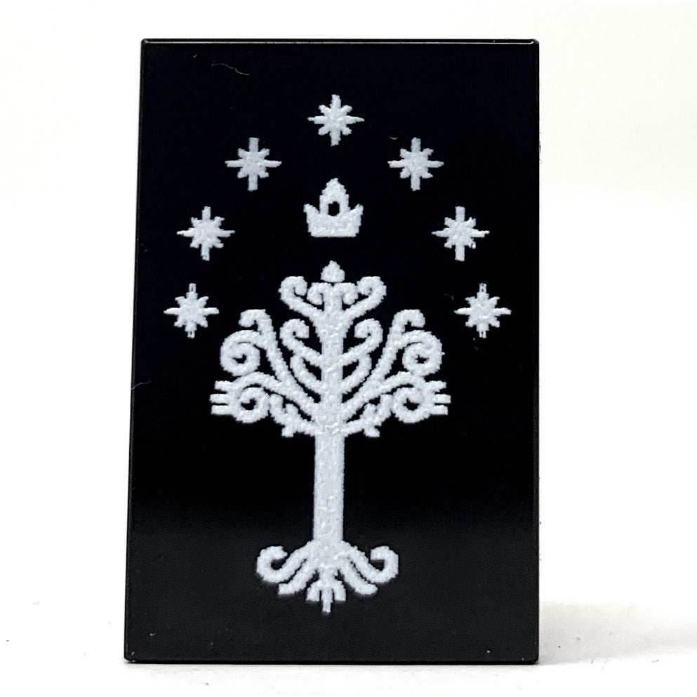 Gondor Banner (LOTR) Printed 2x3 Tile made using LEGO part - B3 Customs - 
