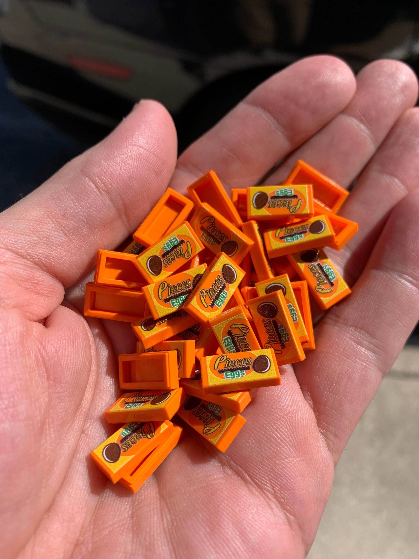 Pieces Chocolate Eggs (Easter) - B3 Customs® Printed 1x2 Tile - 