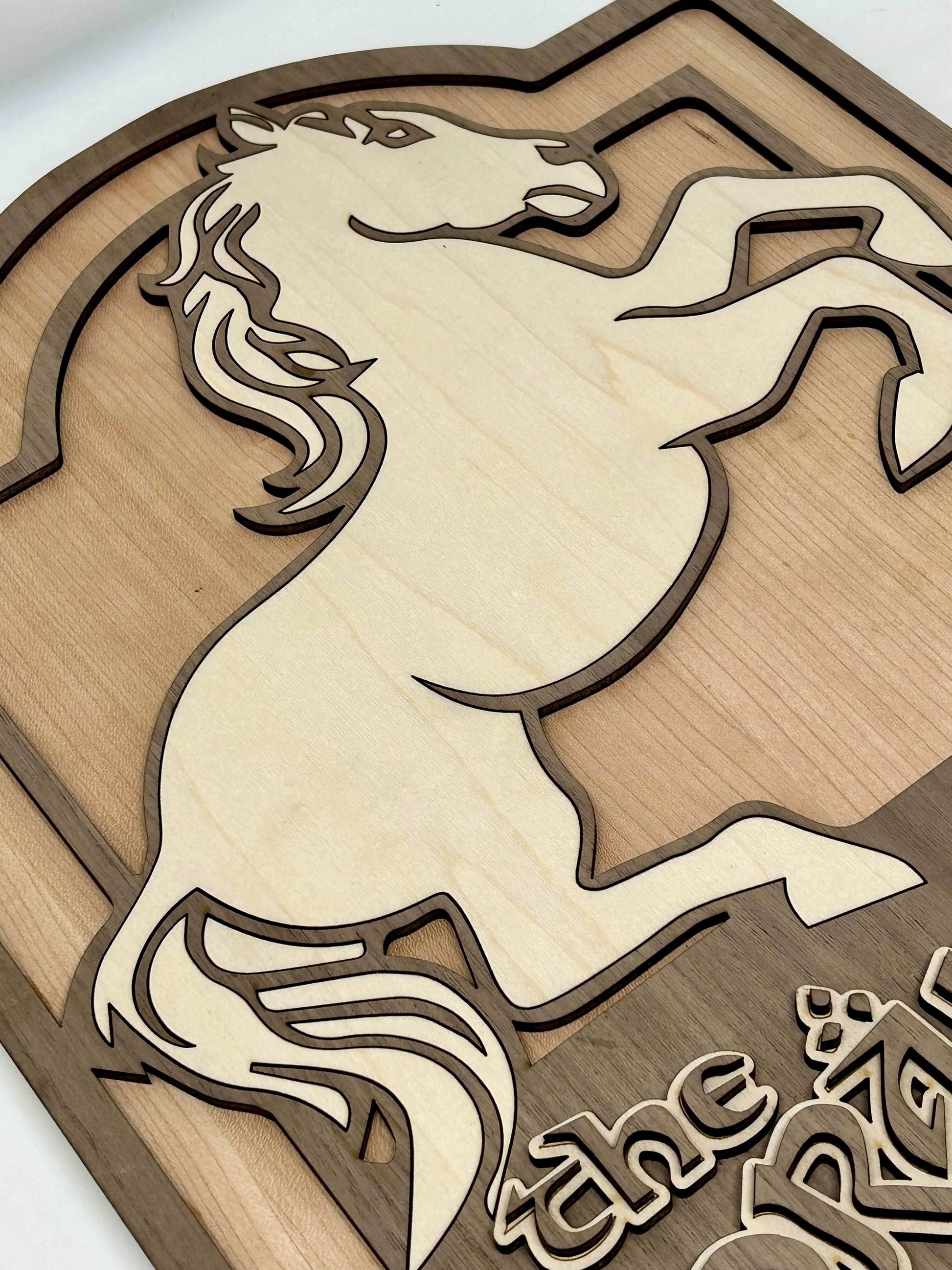 The Prancing Pony Sign - Single Sided Maple Horse