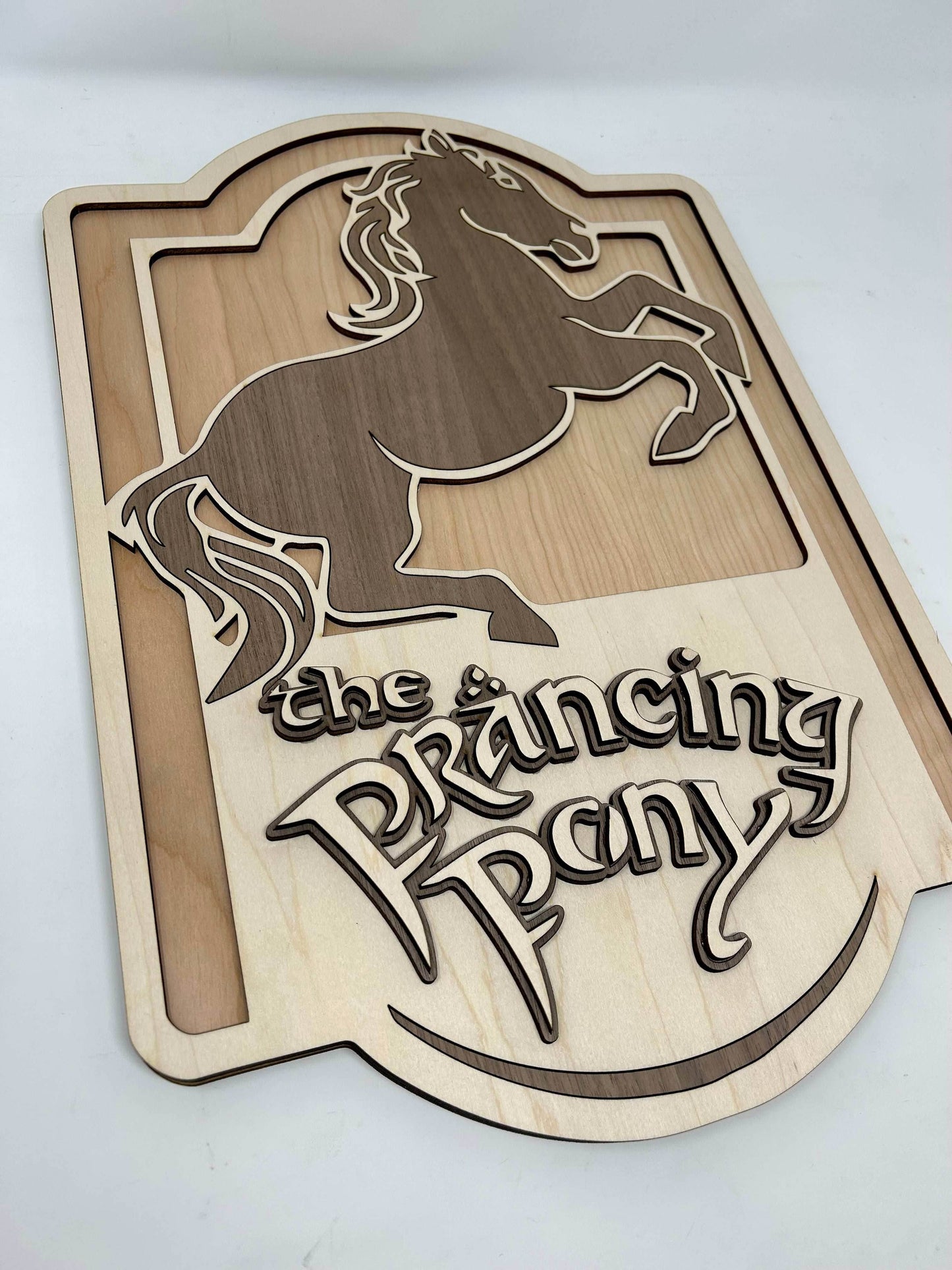 The Prancing Pony Sign - Single Sided Maple Horse