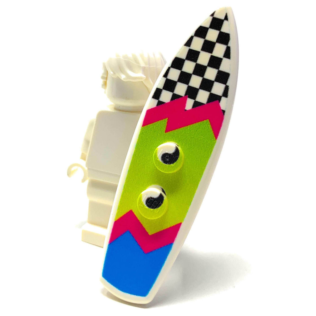 B3 Customs® Printed Ying Tang / Checkerboard Surfboard made from LEGO® bricks - 