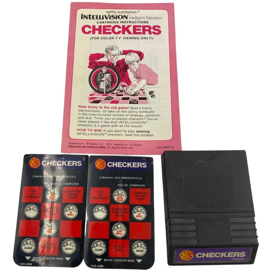Checkers - Intellivision - Game - Cards & Manual