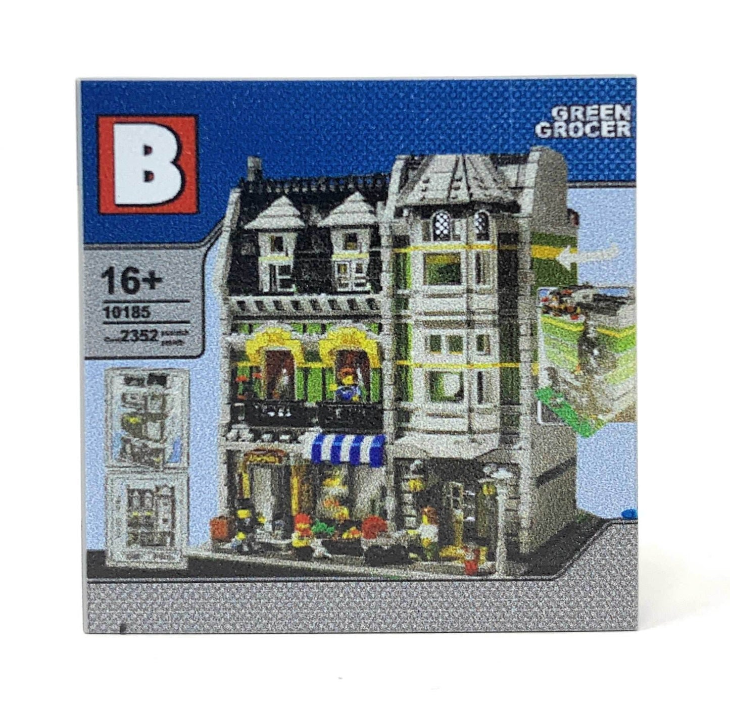 Custom Green Grocer Modular Minifig Scale Set (4x4 Tile) made using LEGO part - B3 Customs - 