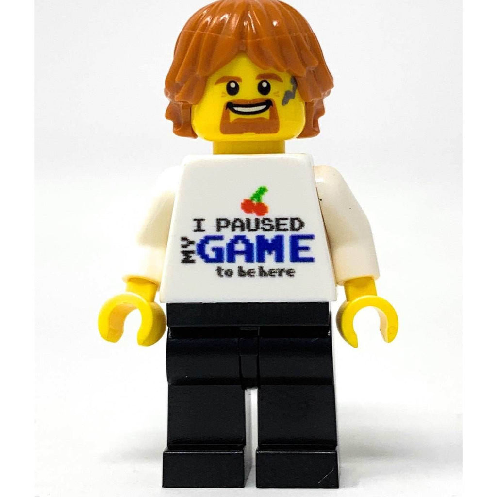 B3 Customs® Printed I Paused My Game To Be Here Minifig Torso (Gaming) made using LEGO parts - 
