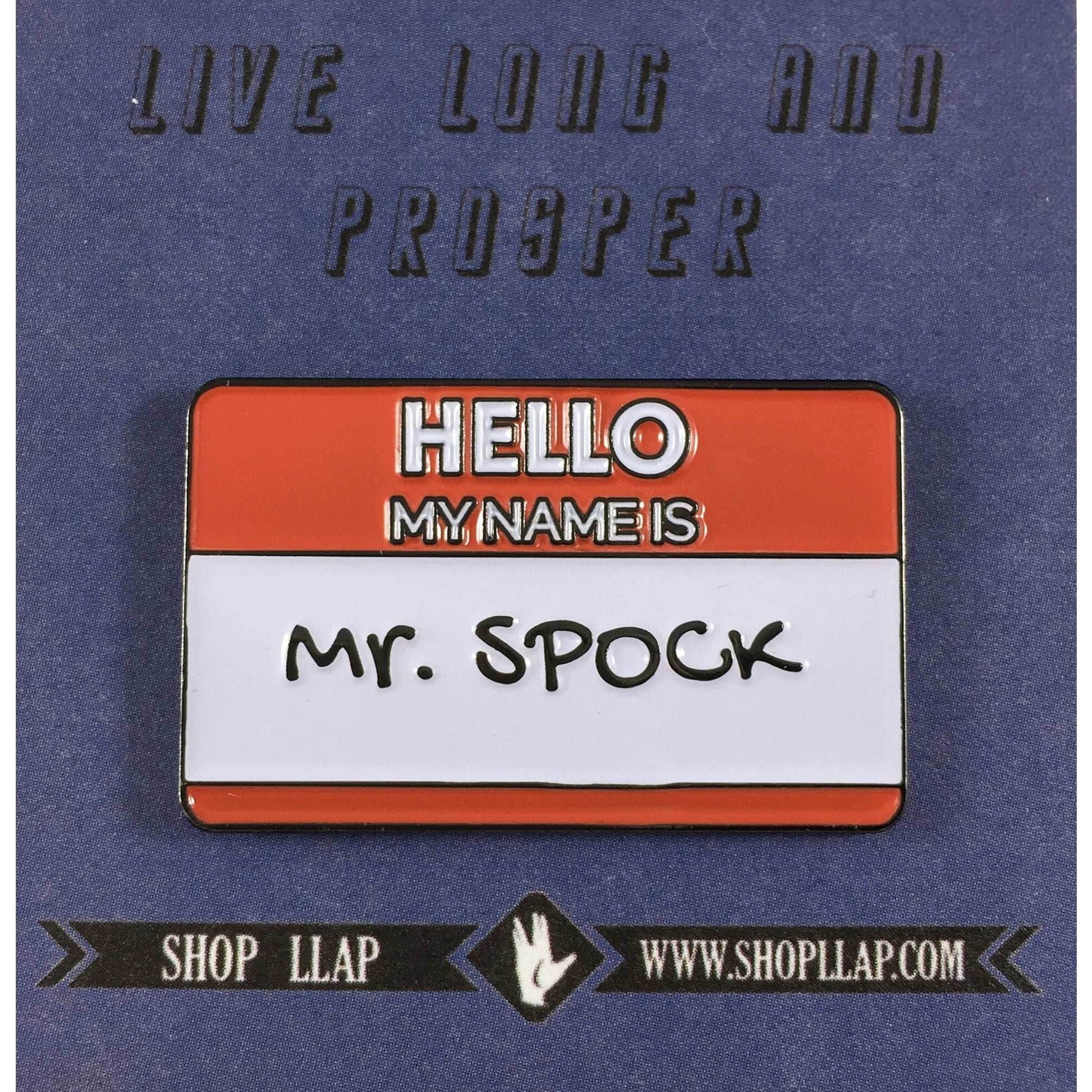 Hello My Name Is Mr. Spock - Name Tag Enamel Pin - Red