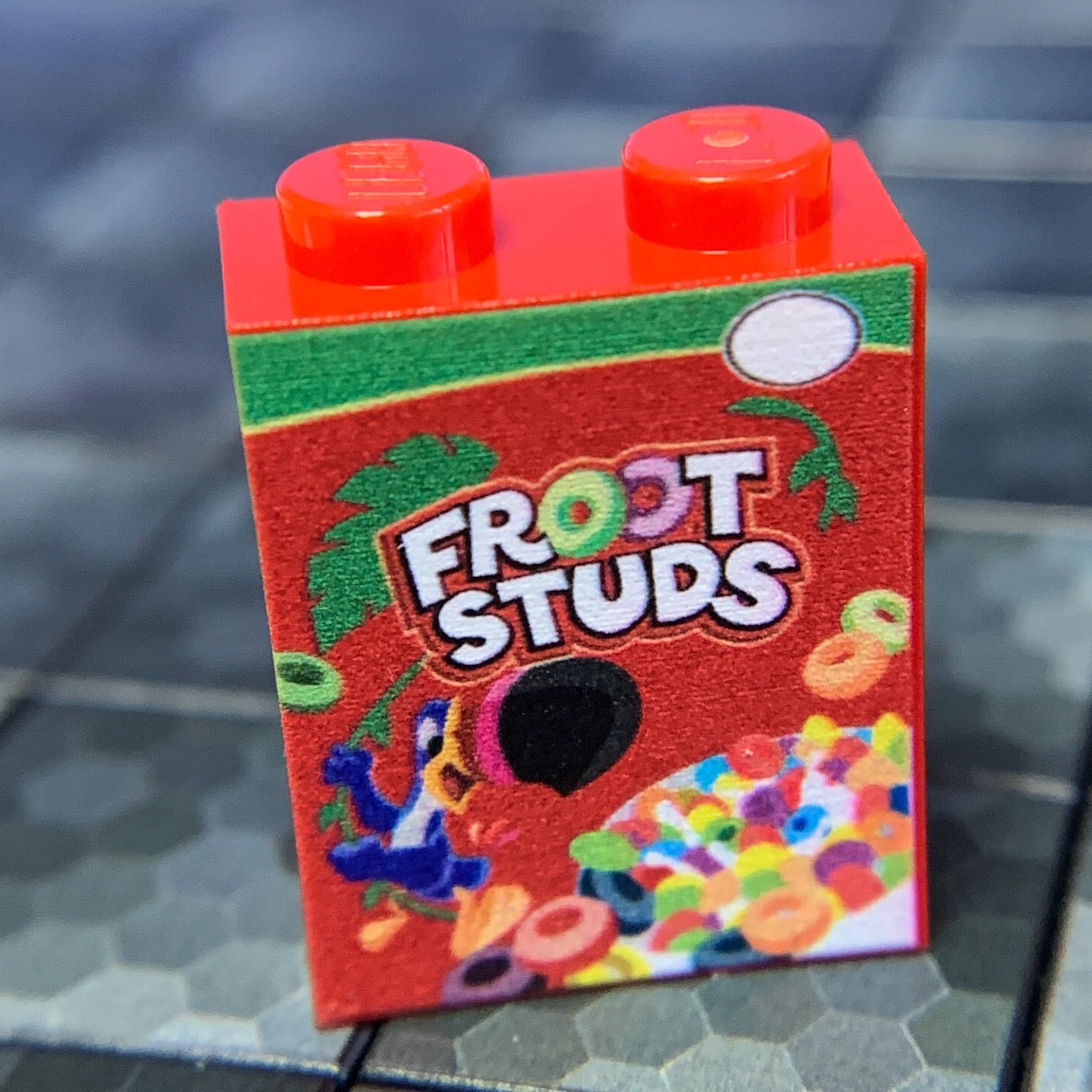 Froot Studs Cereal - Custom Printed 1x2x2 Brick