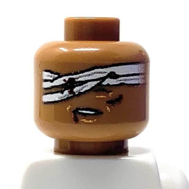 Bandaged Head - Custom LEGO Military Part - Medium Flesh