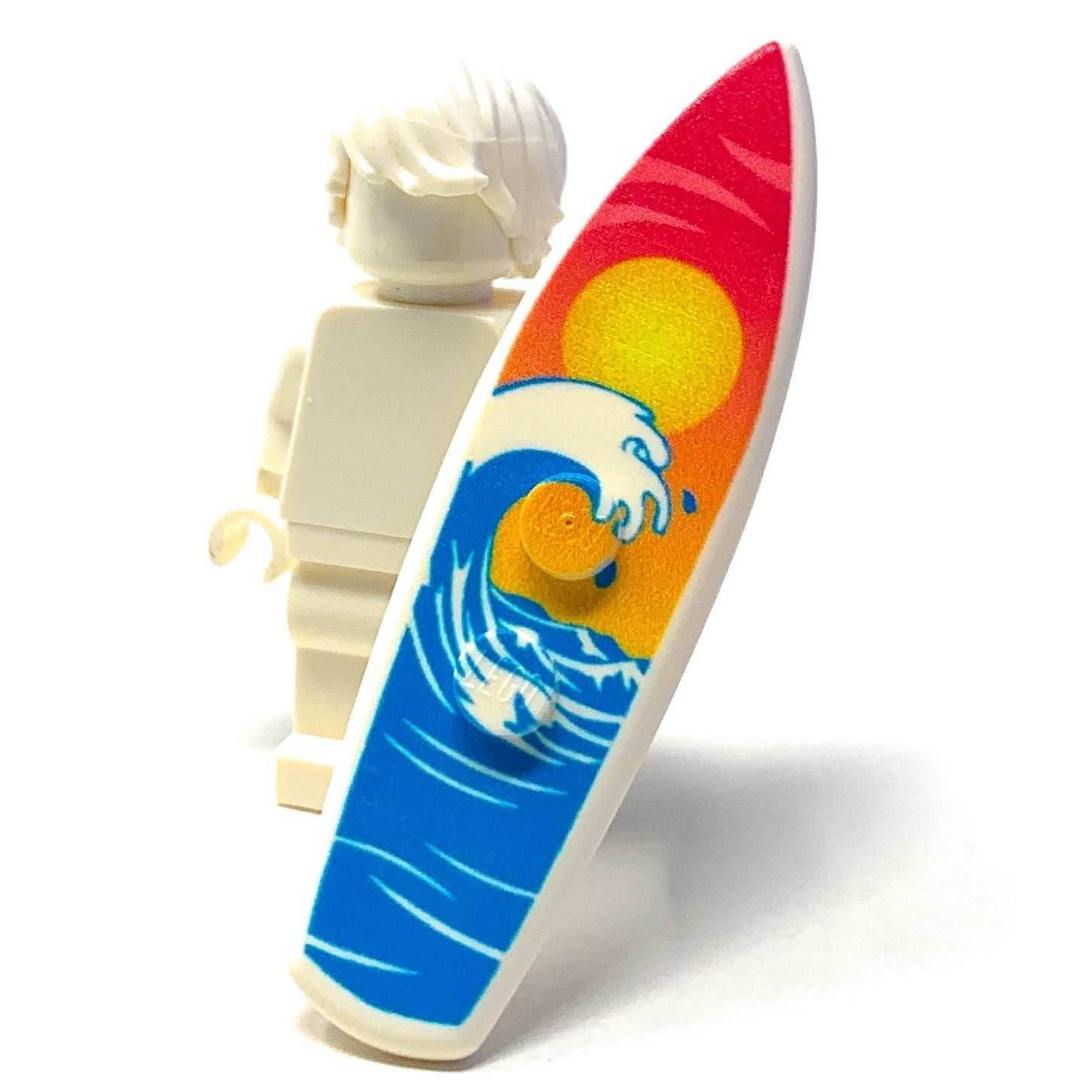 B3 Customs® Printed Sunset Wave Surfboard made from LEGO® bricks - 
