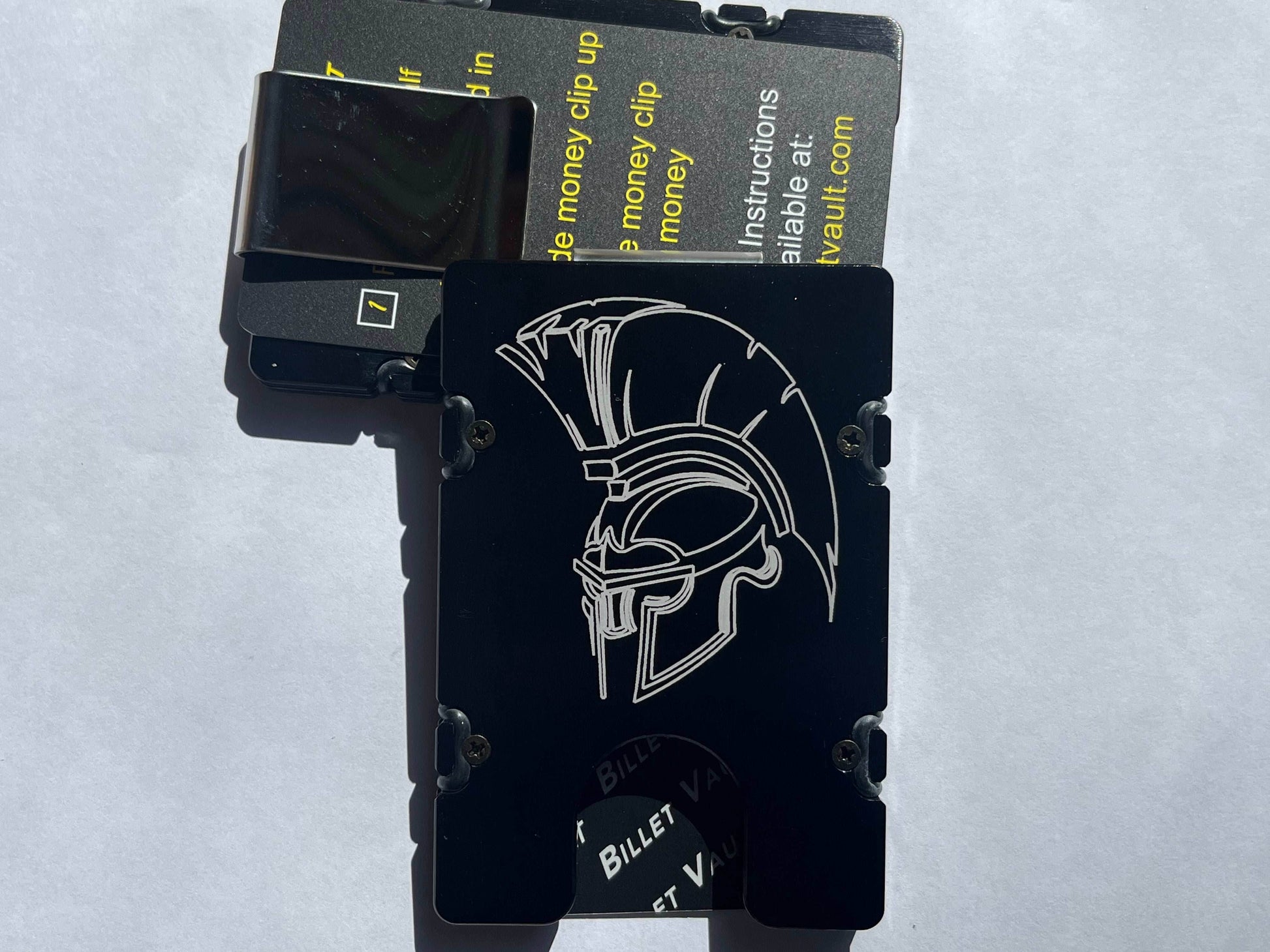 Spartan Helmet - Billetvault Aluminum Wallet - Outlaw Black