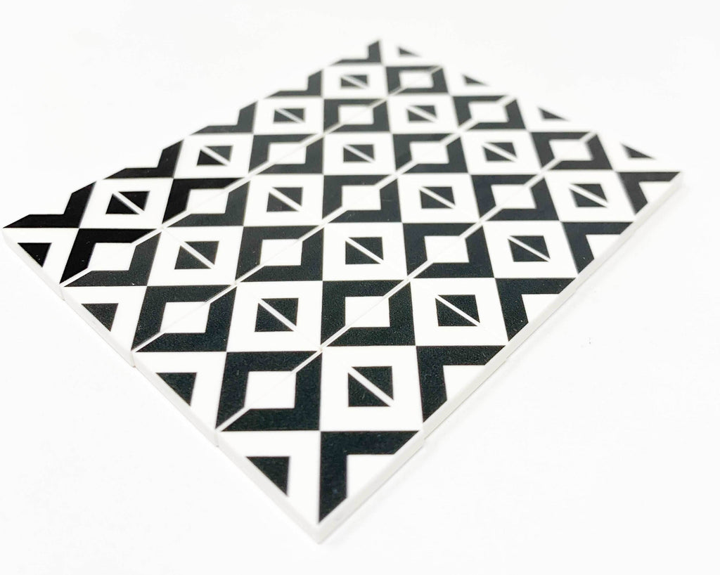 Black & White Kitchen / Diner Flooring - B3 Customs® Printed 2x2 Tile - 