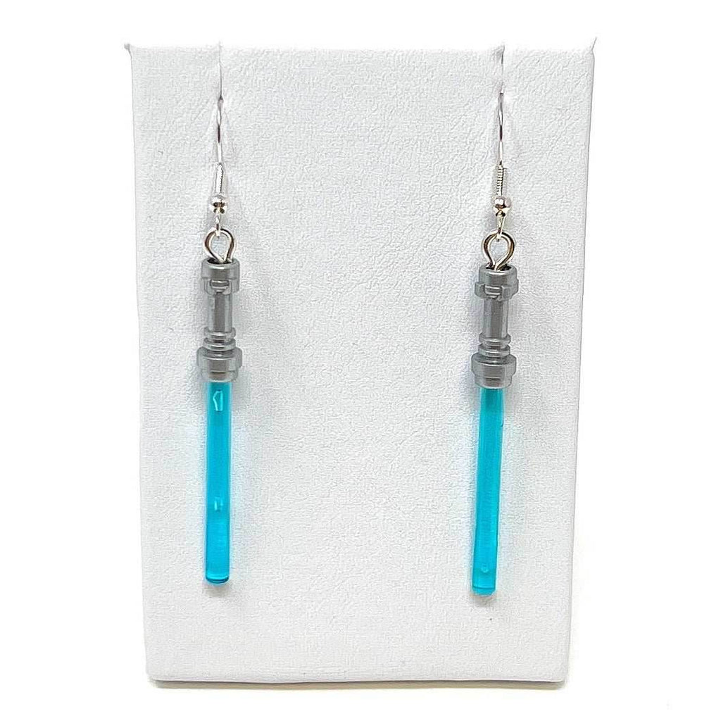 Lightsaber (Star Wars) Earrings made from LEGO Bricks - B3 Customs - Blue