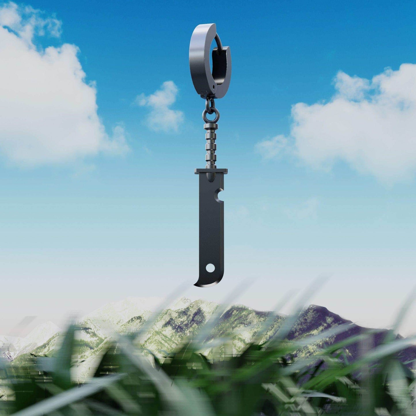 Naruto™ Zabuza's Sword Earring - Gold / Single