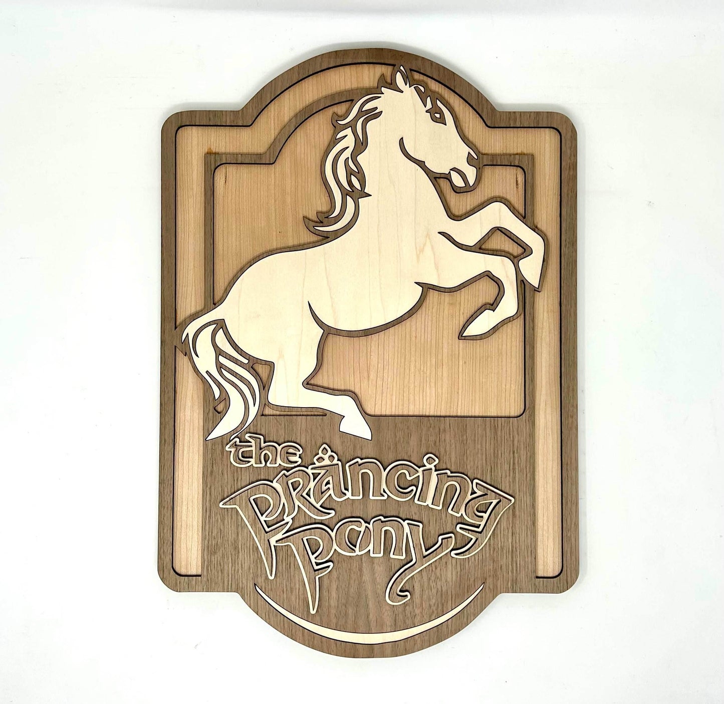 The Prancing Pony Sign - Single Sided Maple Horse
