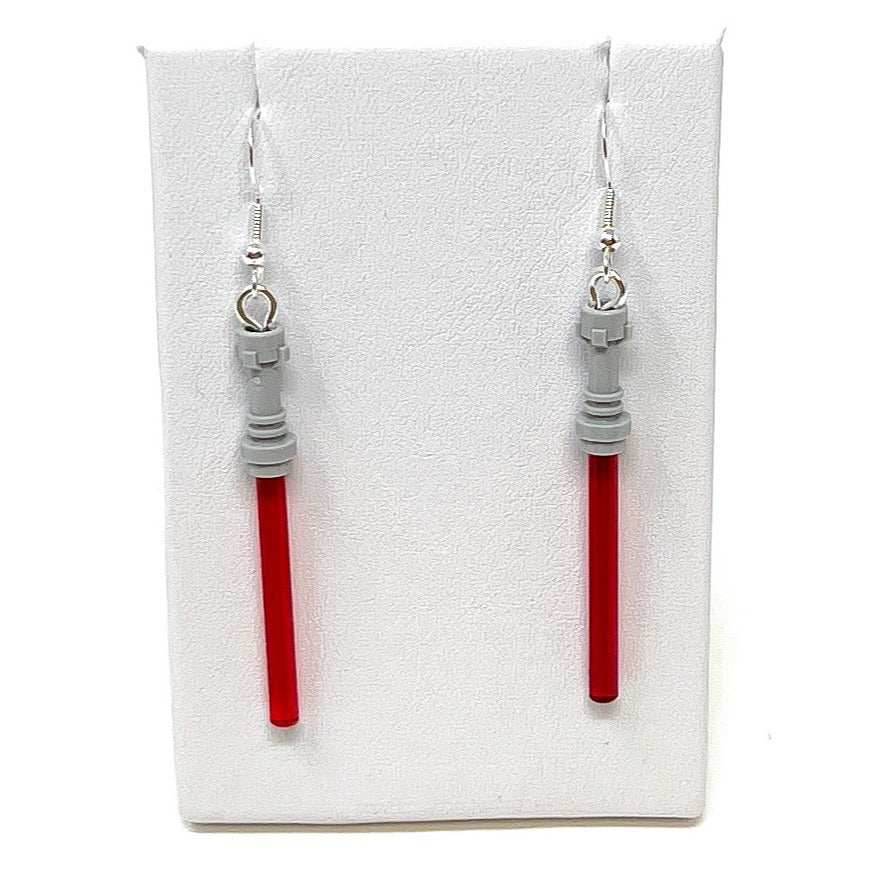 Lightsaber (Star Wars) Earrings made from LEGO Bricks - B3 Customs - Red