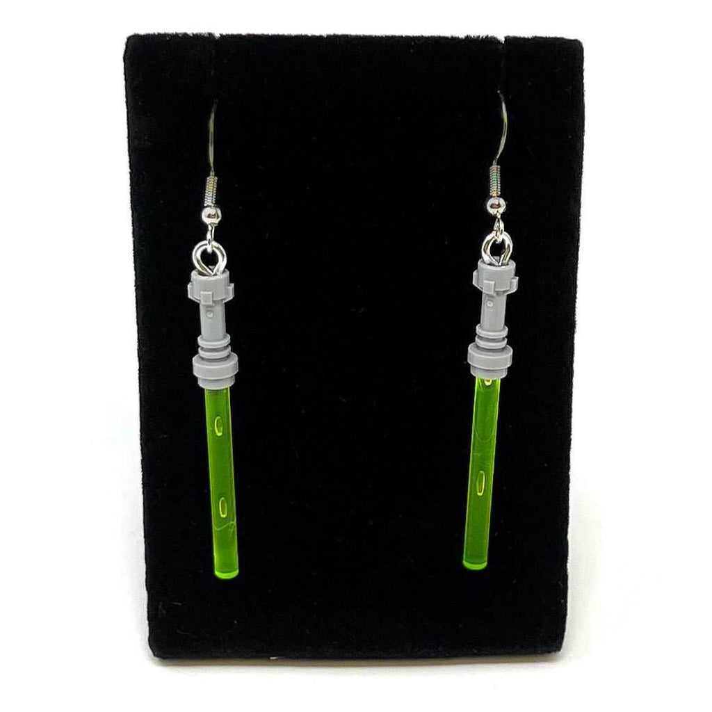 Lightsaber (Star Wars) Earrings made from LEGO Bricks - B3 Customs - Green