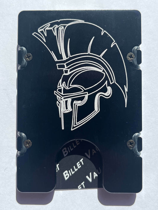 Spartan Helmet - Billetvault Aluminum Wallet - Outlaw Black