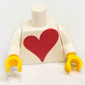 Custom Printed Big Heart Minifig Torso (Valentine's Day) made with LEGO parts - B3 Customs - 