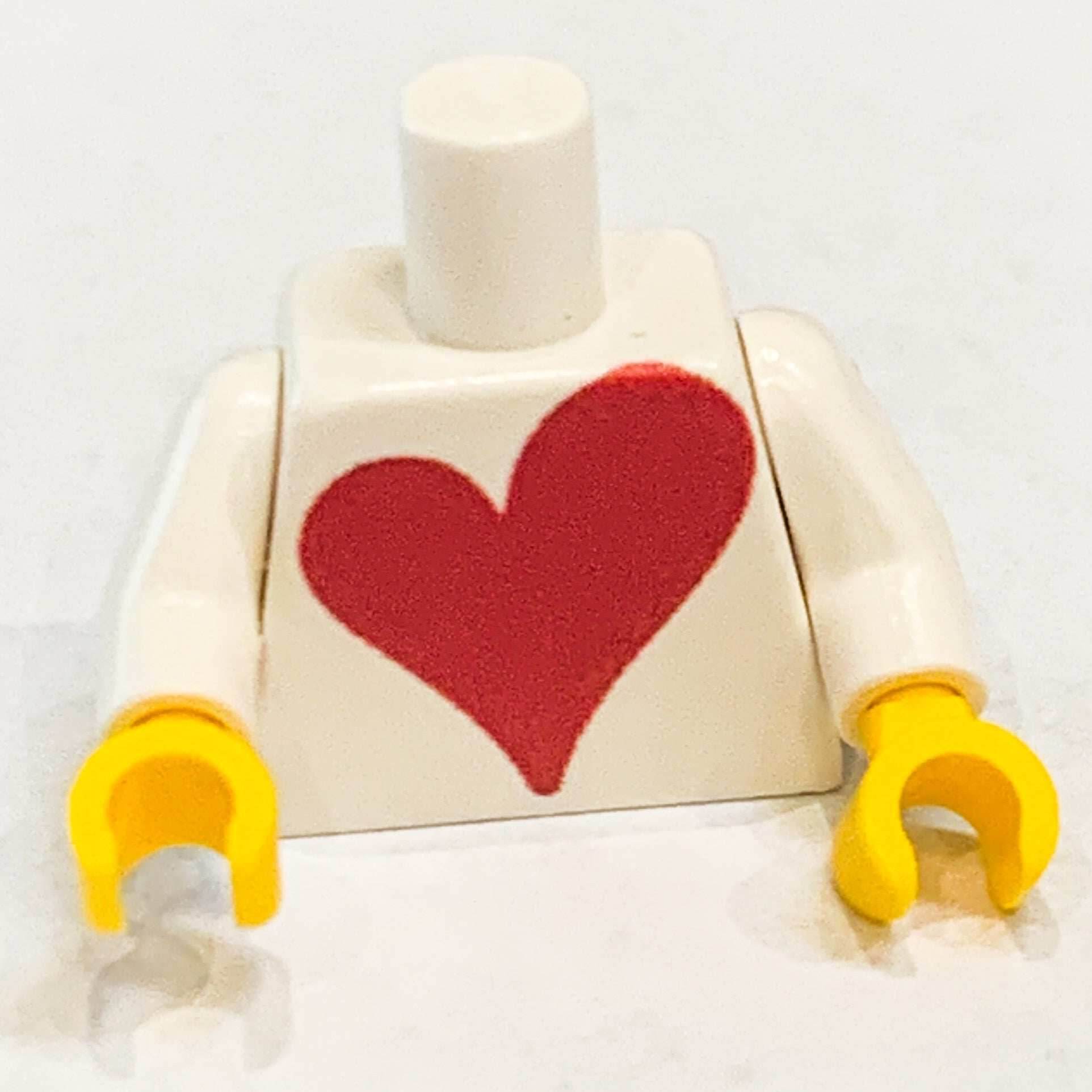 Custom Printed Big Heart Minifig Torso (Valentine's Day) made with LEGO parts - B3 Customs - 