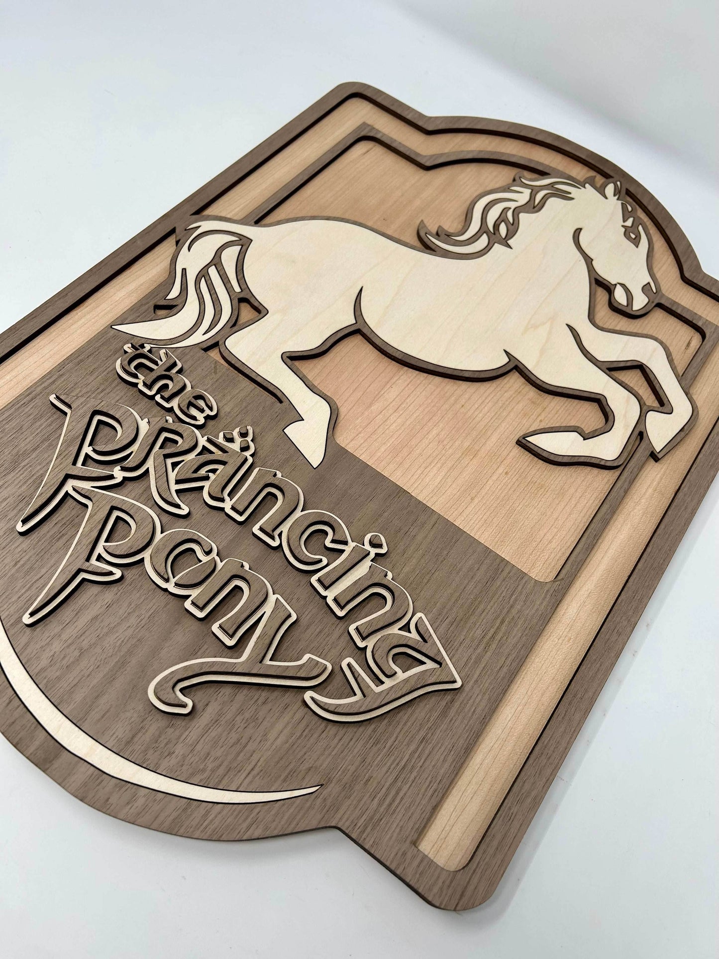 The Prancing Pony Sign - Single Sided Maple Horse