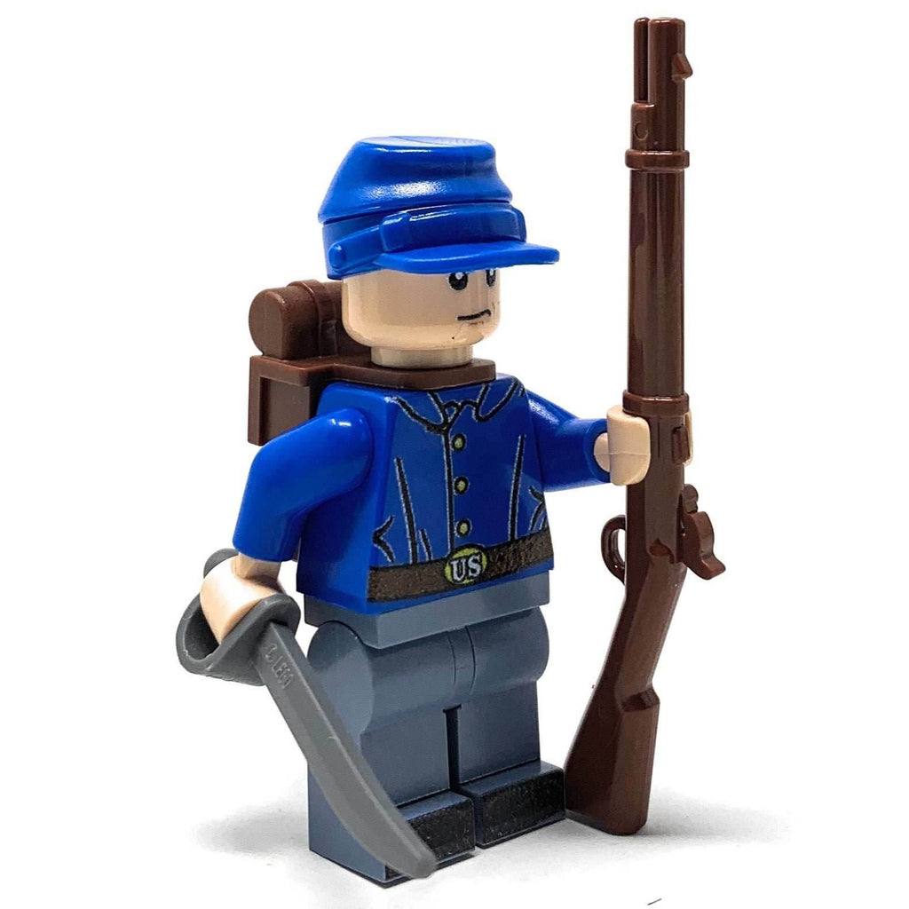 Civil War Union Soldier Minifig made using LEGO parts - B3 Customs - Light Flesh
