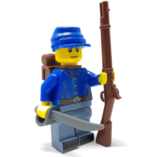 Civil War Union Soldier Minifig made using LEGO parts - B3 Customs - Yellow Flesh (Classic)