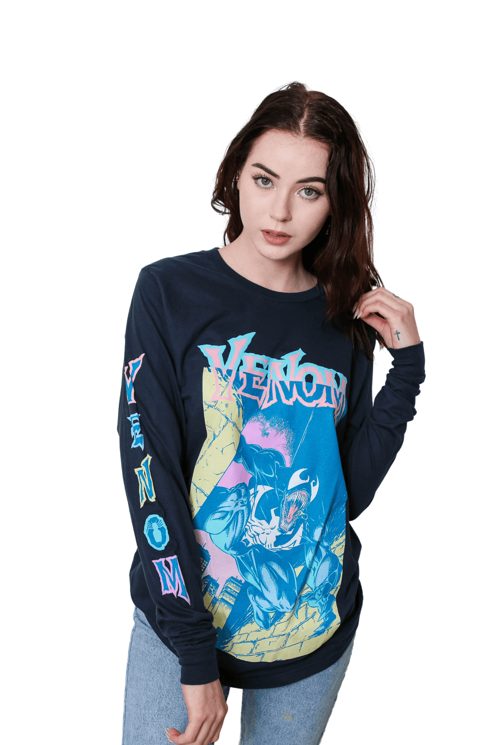 Venom Brite Box 90'S Marvel Comics Adult Long Sleeve T Shirt - S