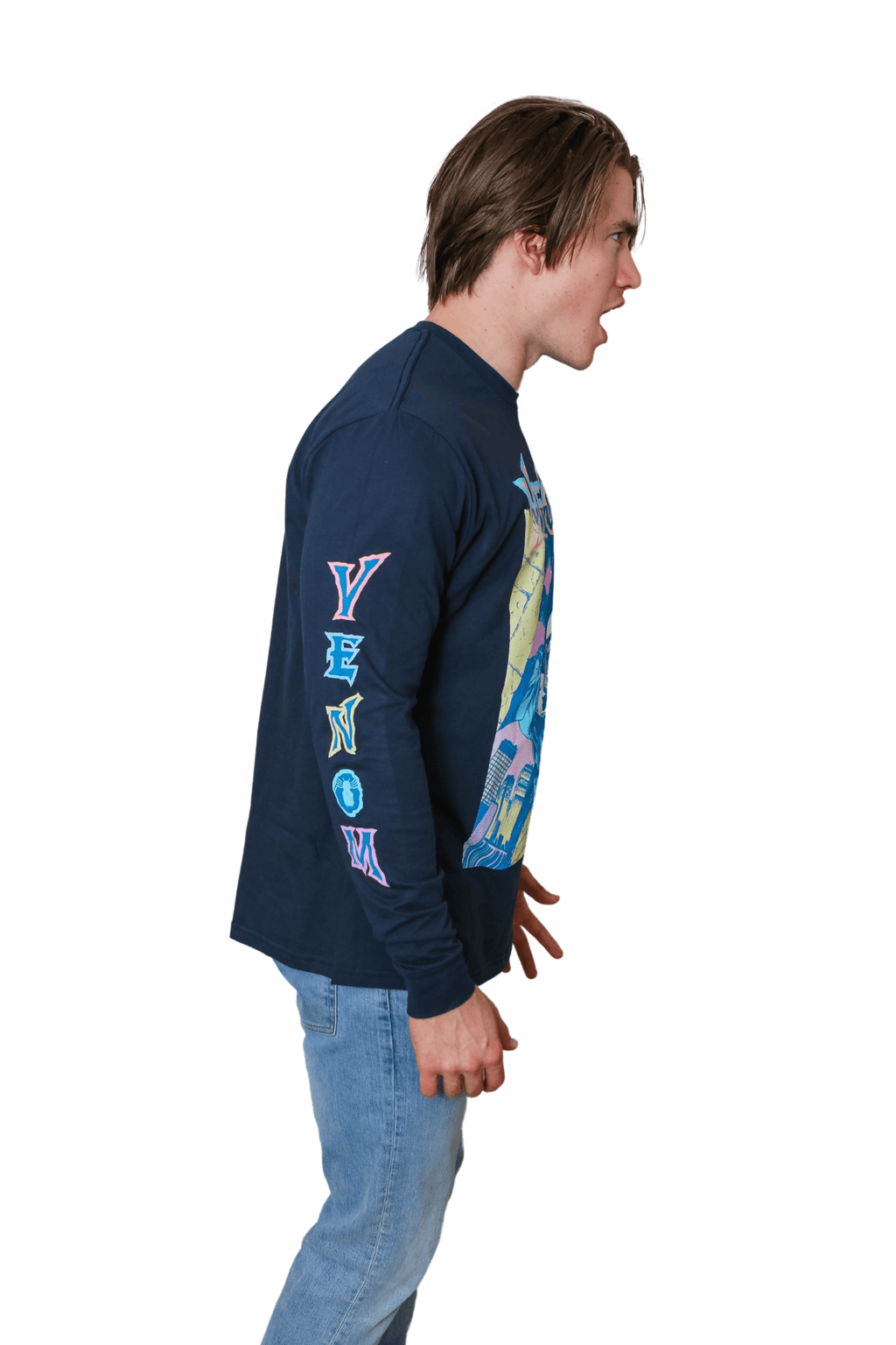 Venom Brite Box 90'S Marvel Comics Adult Long Sleeve T Shirt - S