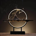 Kunlun Mountains Large Backflow Incense Burner Lamp With LED - Brown