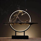 Kunlun Mountains Large Backflow Incense Burner Lamp With LED - Brown