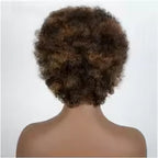 Short Afro Curly Human Hair Full Machine Wigs for Women 150% Density Short Hair Pixie Cut Wig Remy Human Hair Afro Wig For Black Women Gifts for Girlfriends