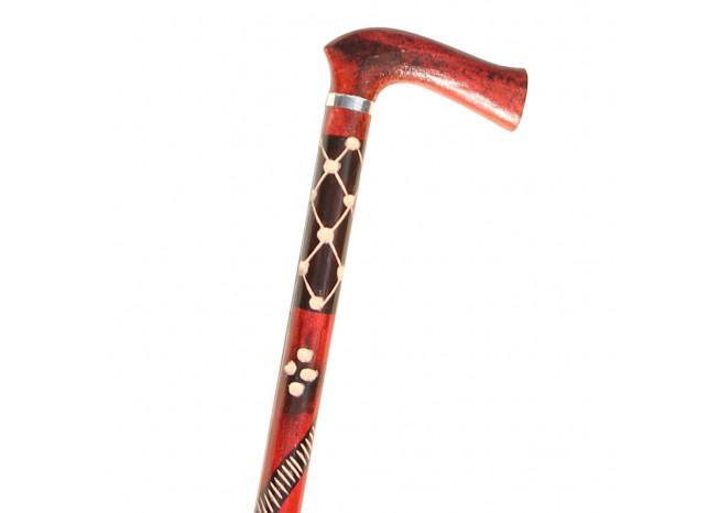 Handcrafted Eucalyptus Tribal Wars Walking Cane-1