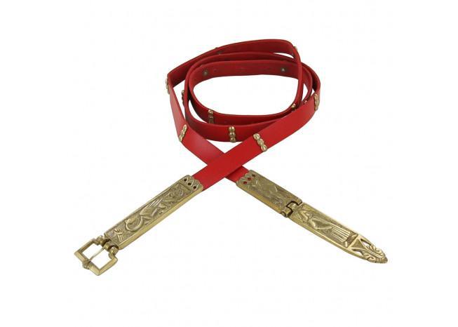 Medieval Lady in Red Leather Belt-0