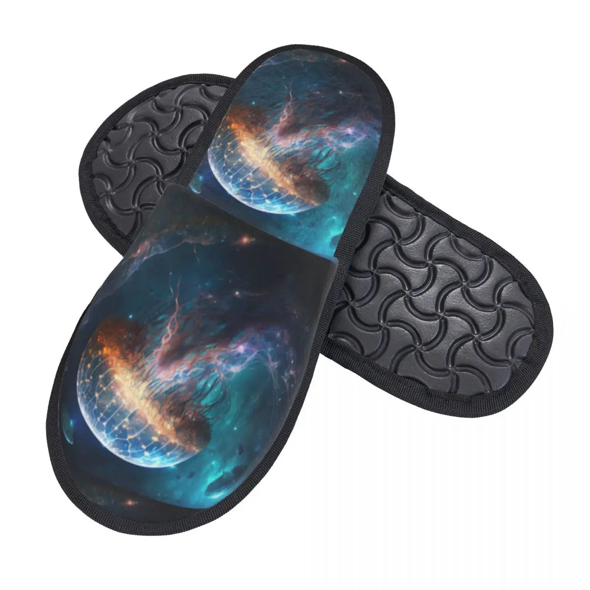 Indoor Slippers Fantasy Jellyfish Space Plush Slipper Autumn Winter Shoes House Flat Floor for Bedroom