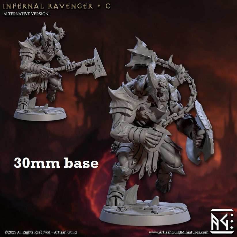 Infernal Ravager: Sculpt C (Demon Warrior) - No Helmet / Flail + Shield
