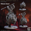 Infernal Belzatu Warbeast Riders: Sculpt B (Demon Warrior Cavalry Unit) - With Helmet / Glaive