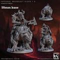 Infernal Belzatu Warbeast Riders: Sculpt D (Demon Warrior Cavalry Unit) - With Helmet / Two-Handed Axe