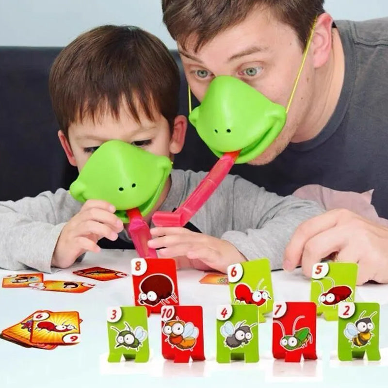 Interactive Family Toy Tongue Sticking Out Board Game in Frog Design