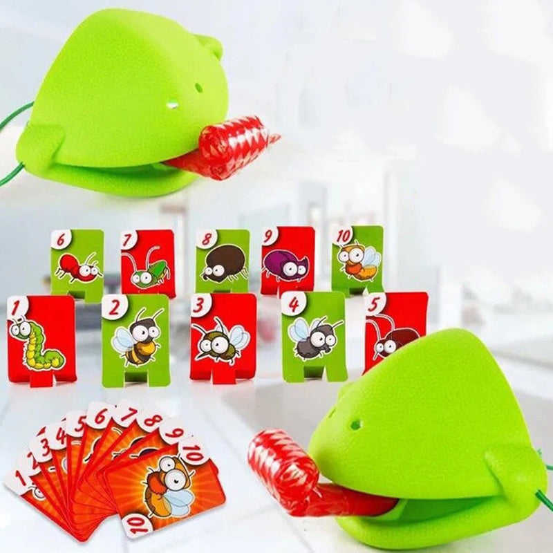 Interactive Family Toy Tongue Sticking Out Board Game in Frog Design