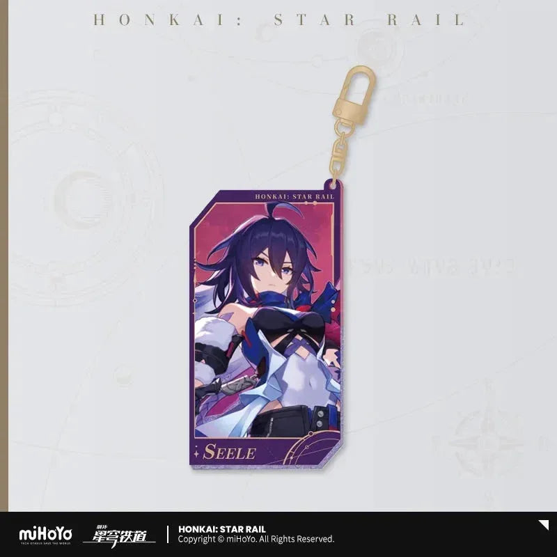 Invitation From The Stellar Series Glitter Quicksand Acrylic Keychain Honkai: Star Rail
