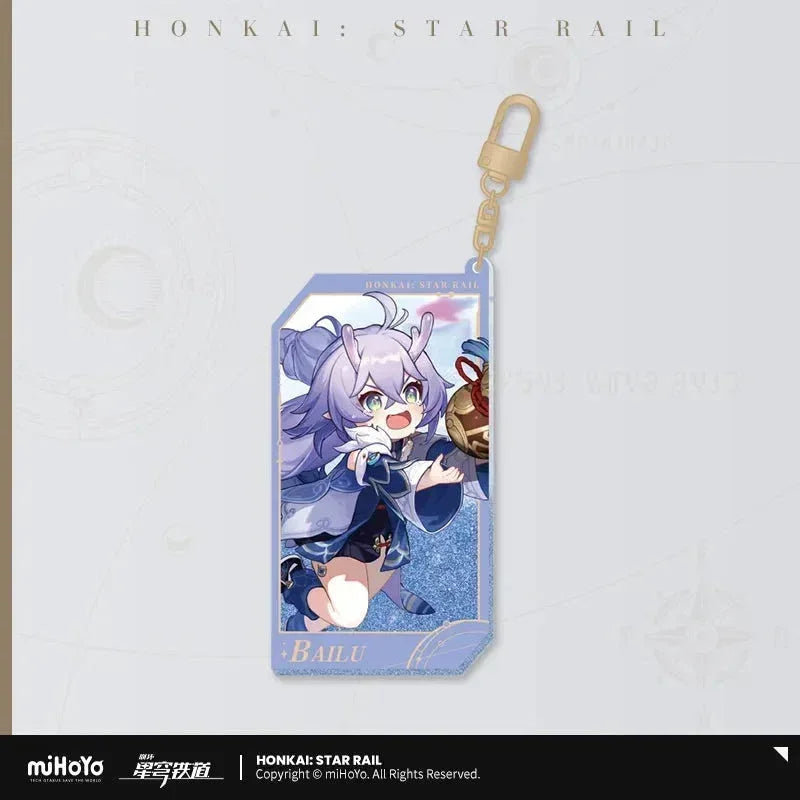Invitation From The Stellar Series Glitter Quicksand Acrylic Keychain Honkai: Star Rail