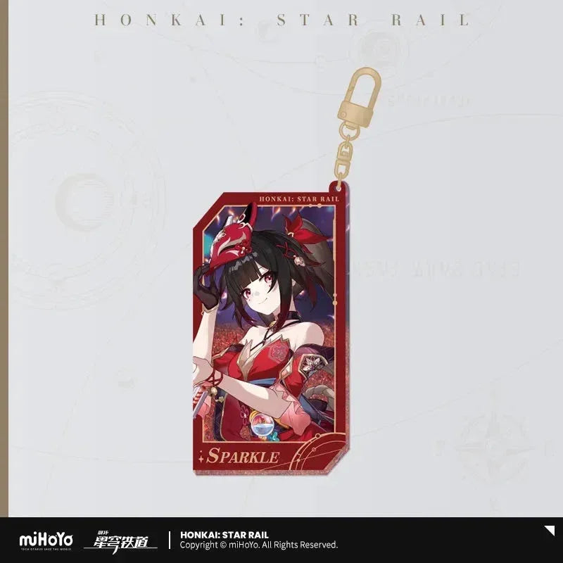 Invitation From The Stellar Series Glitter Quicksand Acrylic Keychain Honkai: Star Rail