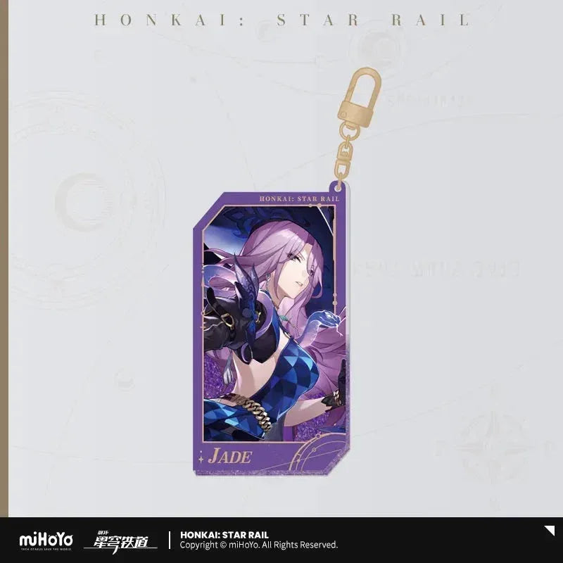 Invitation From The Stellar Series Glitter Quicksand Acrylic Keychain Honkai: Star Rail