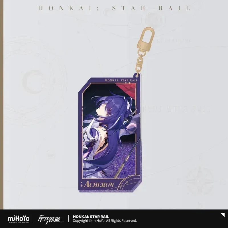 Invitation From The Stellar Series Glitter Quicksand Acrylic Keychain Honkai: Star Rail