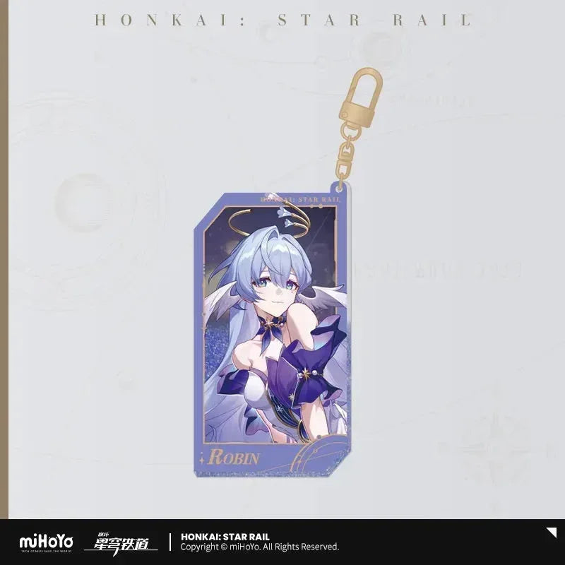 Invitation From The Stellar Series Glitter Quicksand Acrylic Keychain Honkai: Star Rail