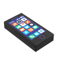 Mobile Phone - B3 Customs Printed 1x2 Tile made using LEGO parts - Black