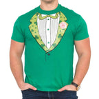 Irish Tuxedo St. Patrick's Day Rhinestones T-shirt - XL