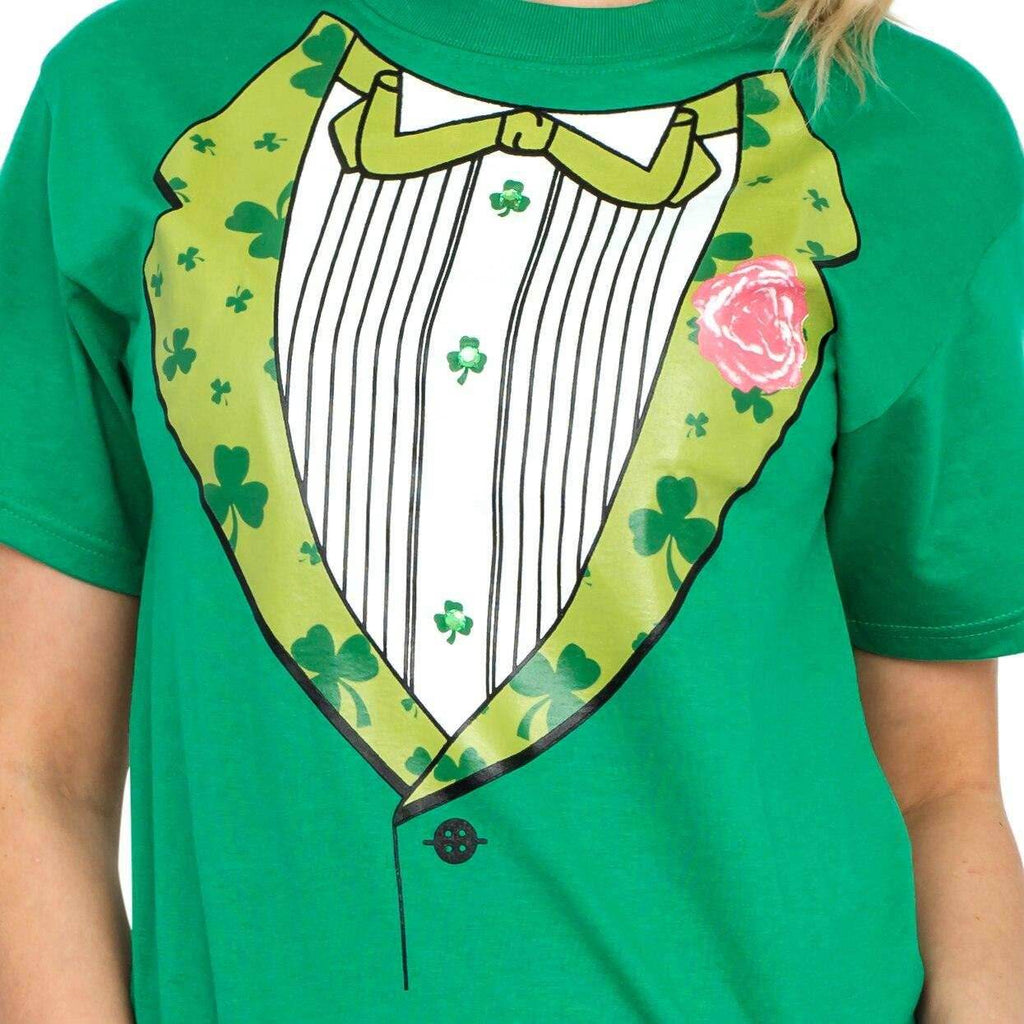 Irish Tuxedo St. Patrick's Day Rhinestones T-shirt - XL
