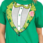 Irish Tuxedo St. Patrick's Day Rhinestones T-shirt - XL