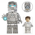 Iron Man Avengers Tony Stark Silver suit Lego Minifigures Custom Toys 4